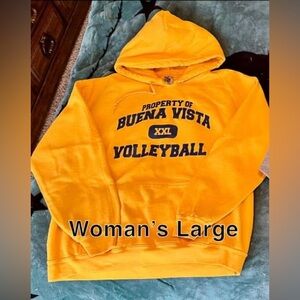 Like new, women’s large yellow Buena Vista University hoodie